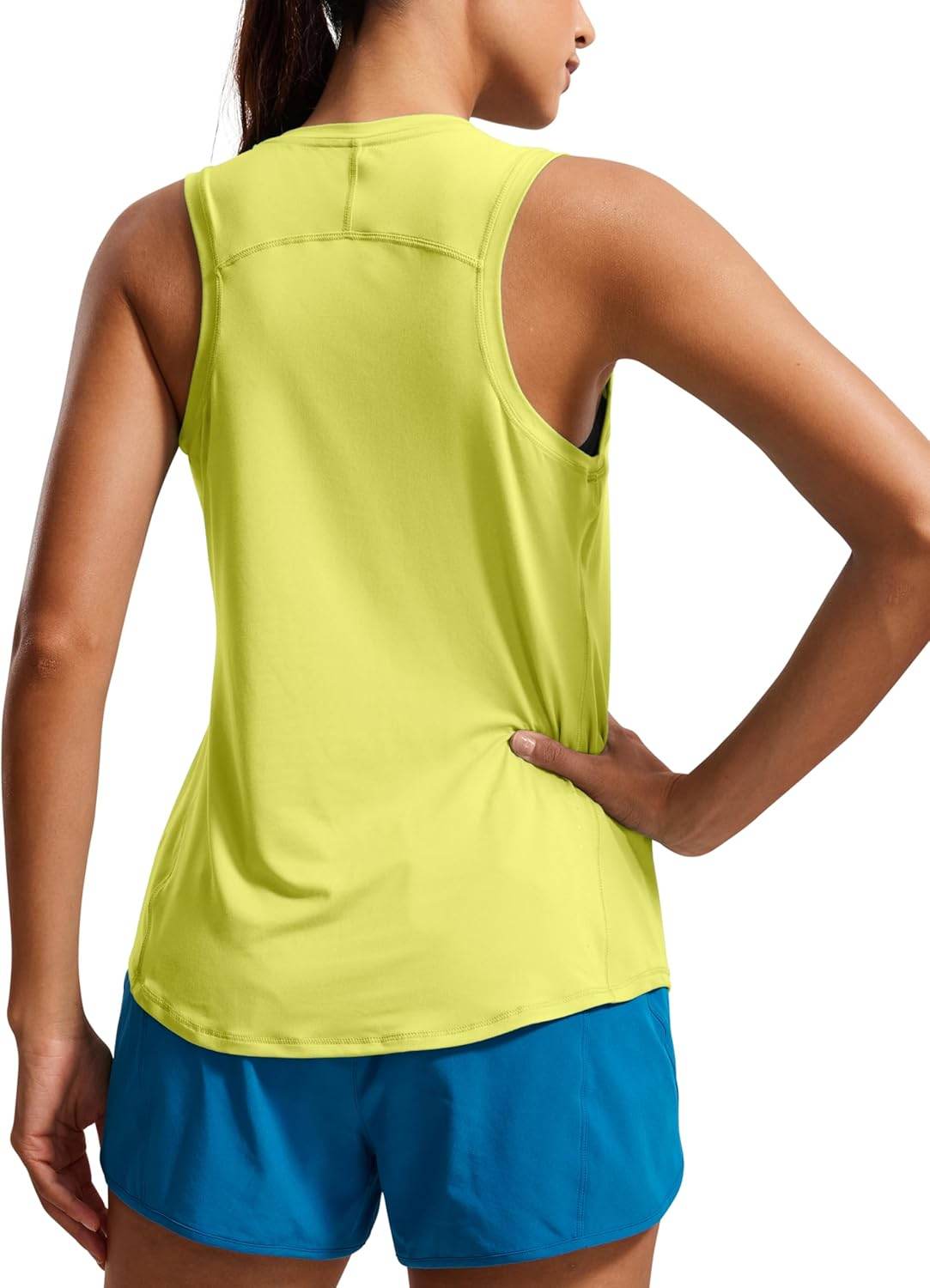 CRZ YOGA Lightweight Racerback Tank Tops for Women High Neck Workout Athletic Running Sleeveless Shirts - zenfulharmony.com