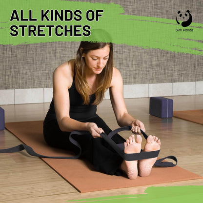 Slim Panda Yoga Strap for Stretching, (10+ Colors,6 Feet/8 Feet) Yoga Bands with Adjustable D-Ring Buckle, Cotton Yoga Belt for Fitness, Yoga, Pilates, Physical Therapy, Improve Flexibility - zenfulharmony.com