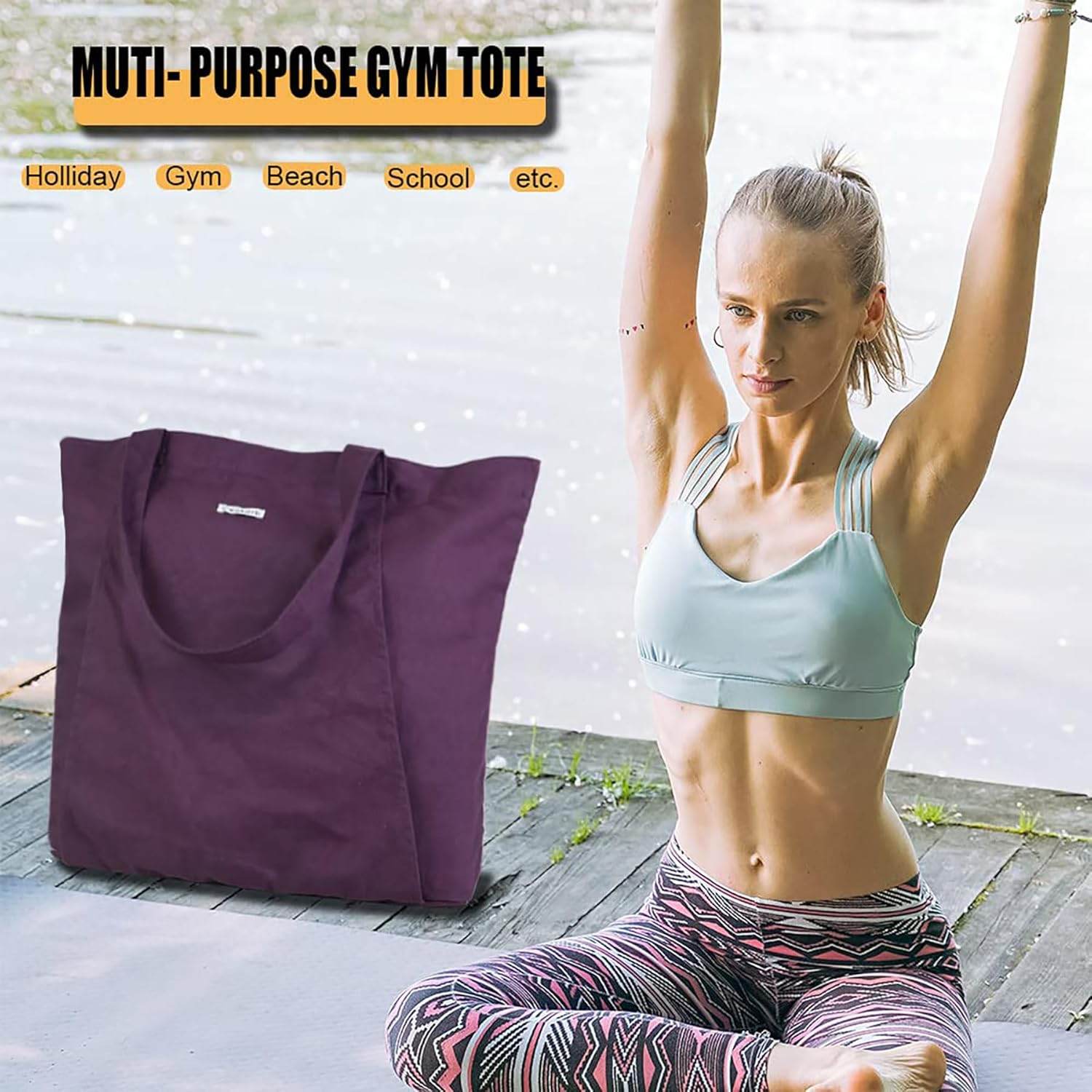 Women Yoga Mat Bag Canvas Tote For, Yoga Bags And Carriers Fits All Your Stuff, Pilates, Travel Office Beach Workout - zenfulharmony.com