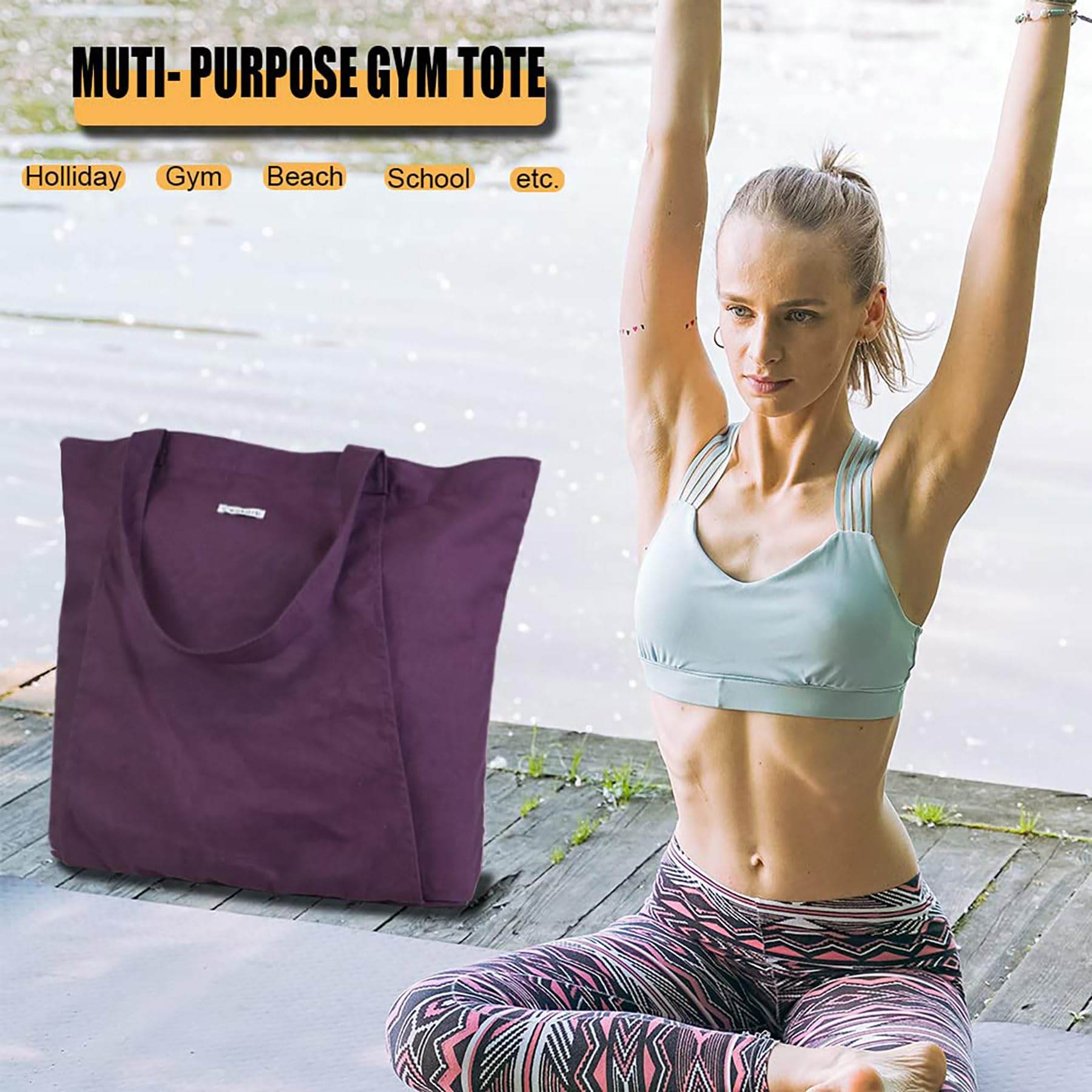 Cwokarb Yoga Mat Bag, Yoga Bags and Carriers Fits All Your Stuff, Yoga Tote Bag for Gym, Pilates, Workout, Beach, Travel and Office - zenfulharmony.com