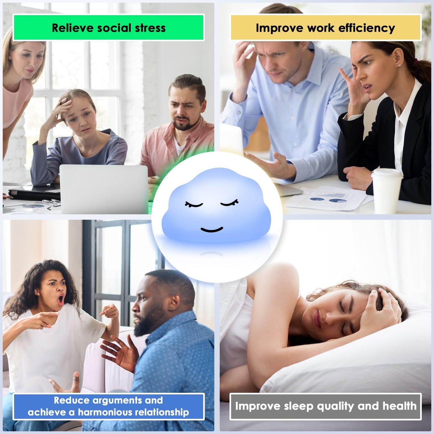 Breathing Lamp Guided Visual Meditation Tool for Mindfulness,Anxiety Relief&Calm Your Mind for Stress&Visual Relaxation and Restful Sleep,478 Seconds Breathing Rate Change 3 Colors,Gift for Kids - zenfulharmony.com