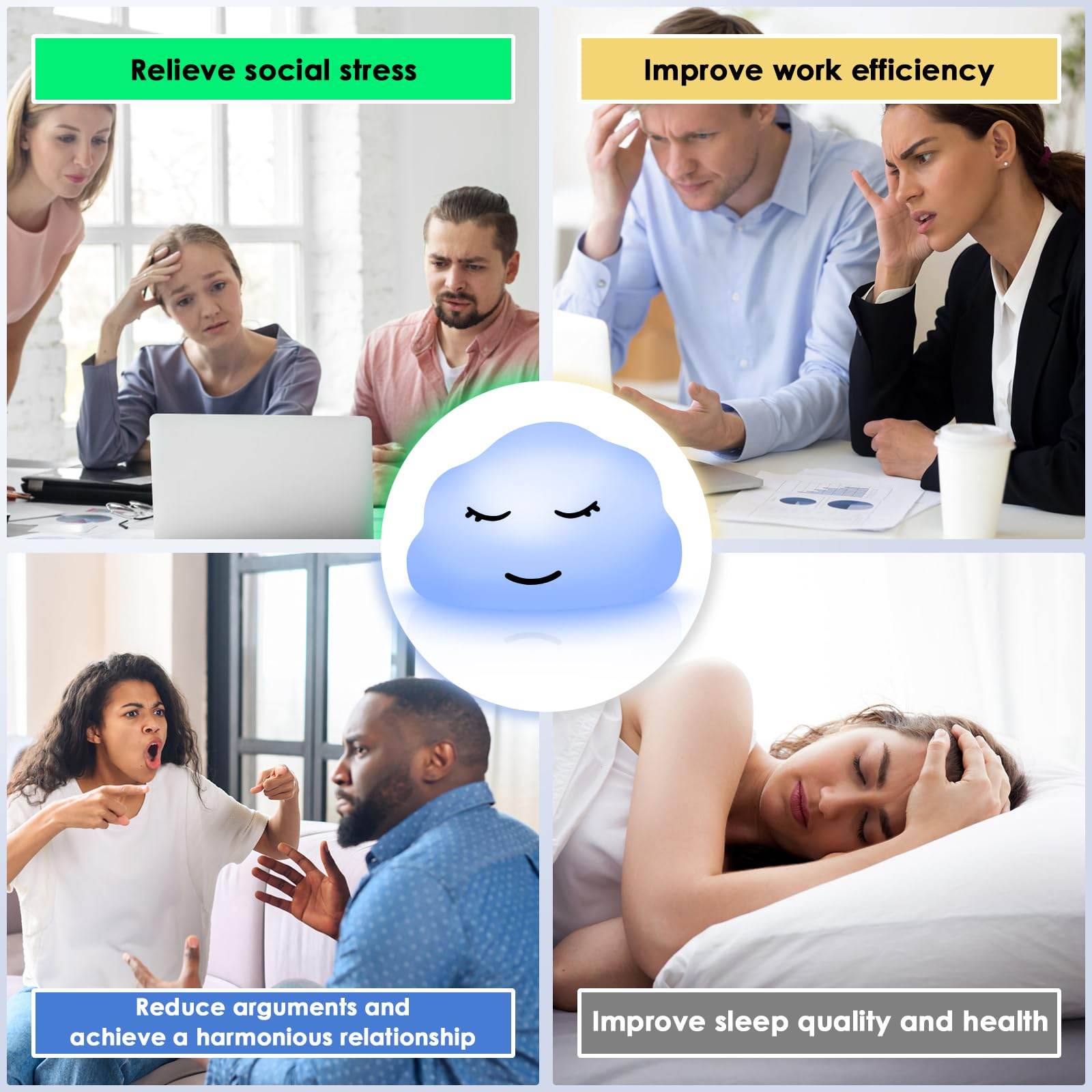 Breathing Lamp Guided Visual Meditation Tool for Mindfulness,Anxiety Relief&Calm Your Mind for Stress&Visual Relaxation and Restful Sleep,478 Seconds Breathing Rate Change 3 Colors,Gift for Kids - zenfulharmony.com