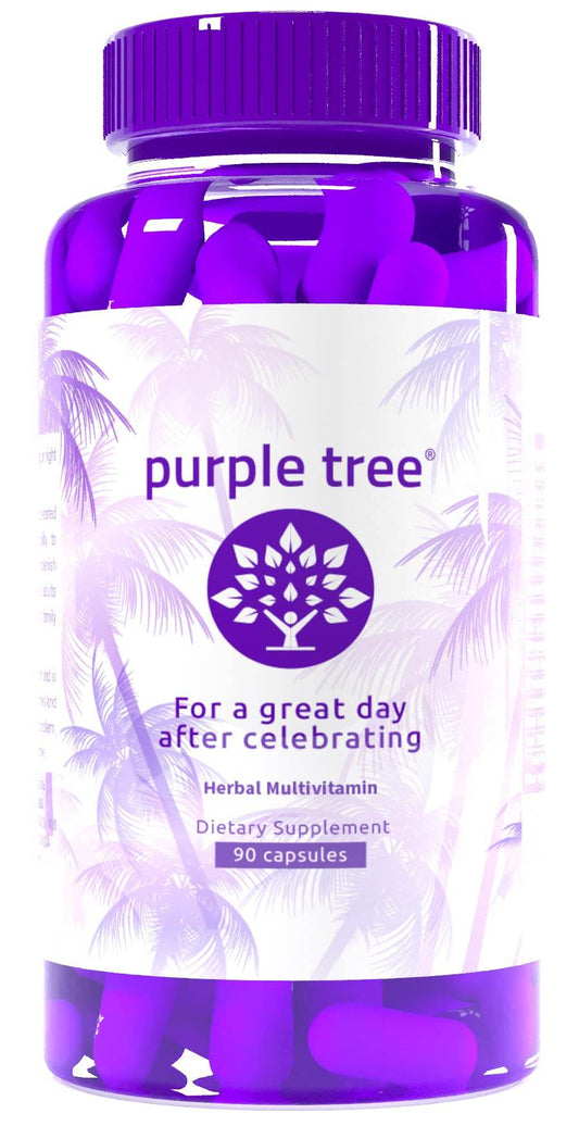 purple tree Post-Celebration Wellness | Liver Support, Body Replenisher, Rapid Hydration | Dihydromyricetin DHM, Milk Thistle, Electrolytes, Vitamin B, Willow Bark, Quercetin (90 Pills) - zenfulharmony.com