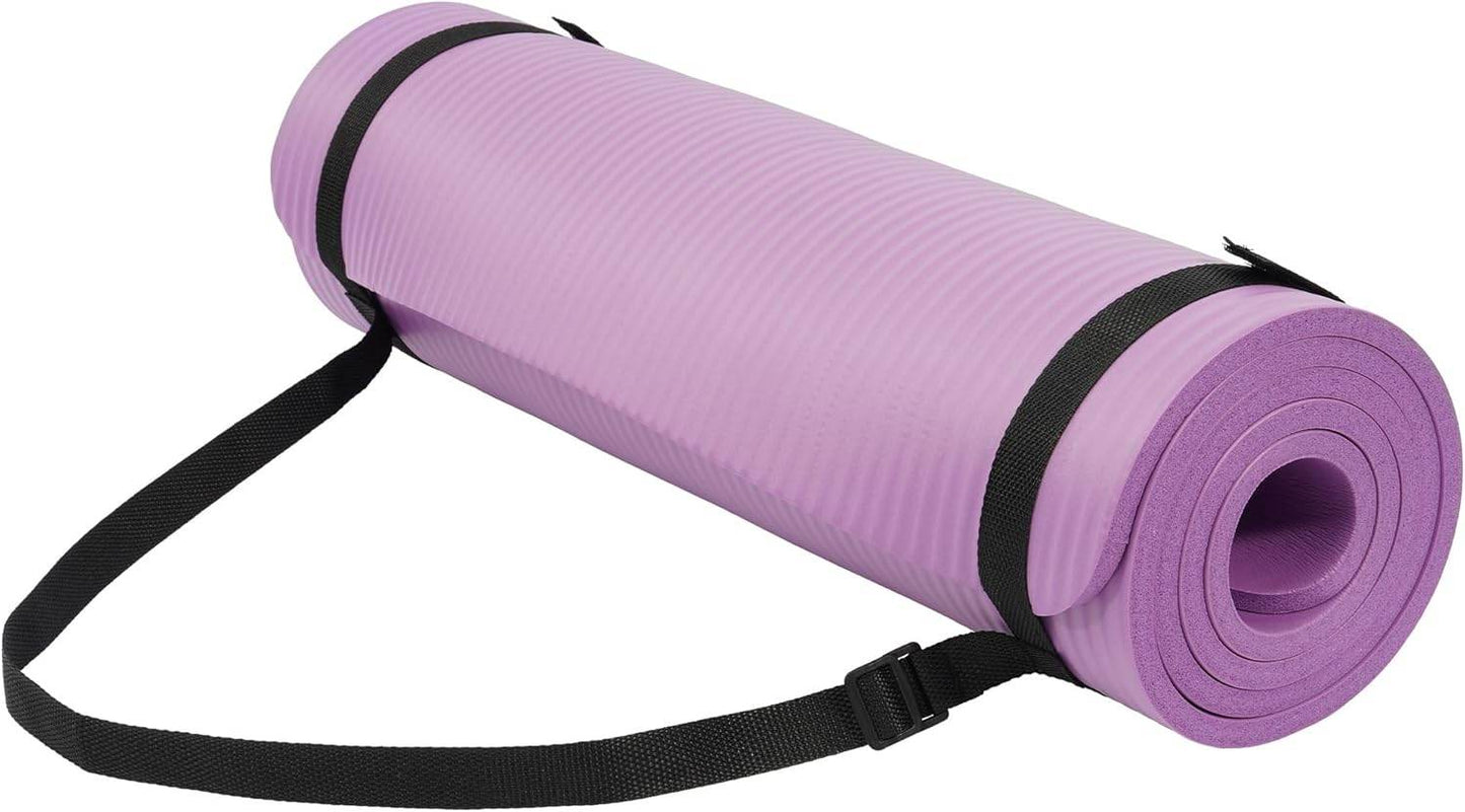 Yoga Mat, 1/2-Inch Extra Thick High Density Exercise Mat, Anti-Tear Exercise Yoga Mat with Carrying Strap, Suitable for Various Yoga Exercises - zenfulharmony.com
