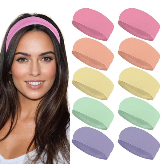 Styla Hair Headbands for Women Stretch Fashion Headbands 10 Pack Non-Slip Head Wraps Great for Spa, Sports, Yoga, Pilates, Running, Gym Headband, Workouts (Variety) - zenfulharmony.com