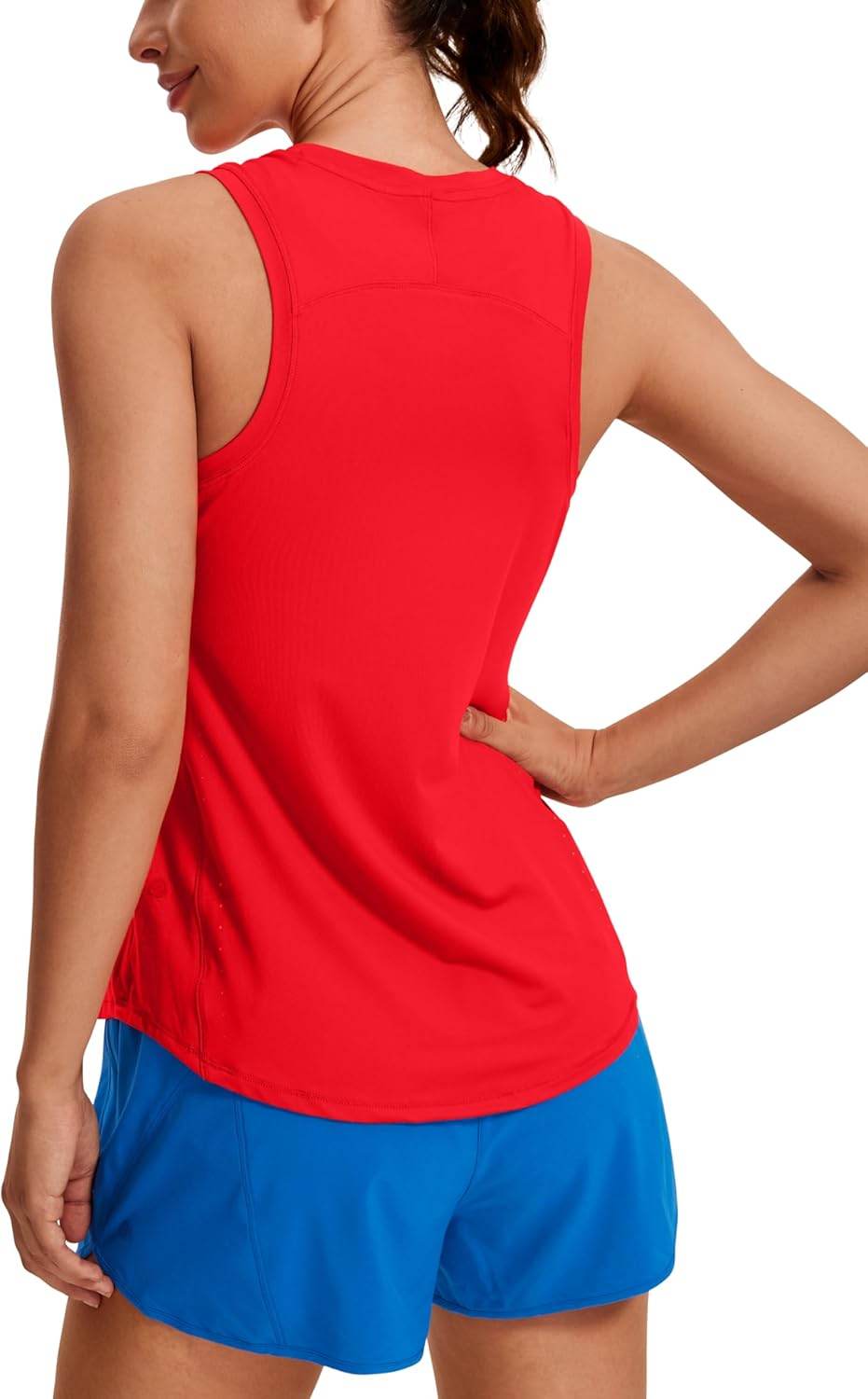 CRZ YOGA Lightweight Racerback Tank Tops for Women High Neck Workout Athletic Running Sleeveless Shirts - zenfulharmony.com