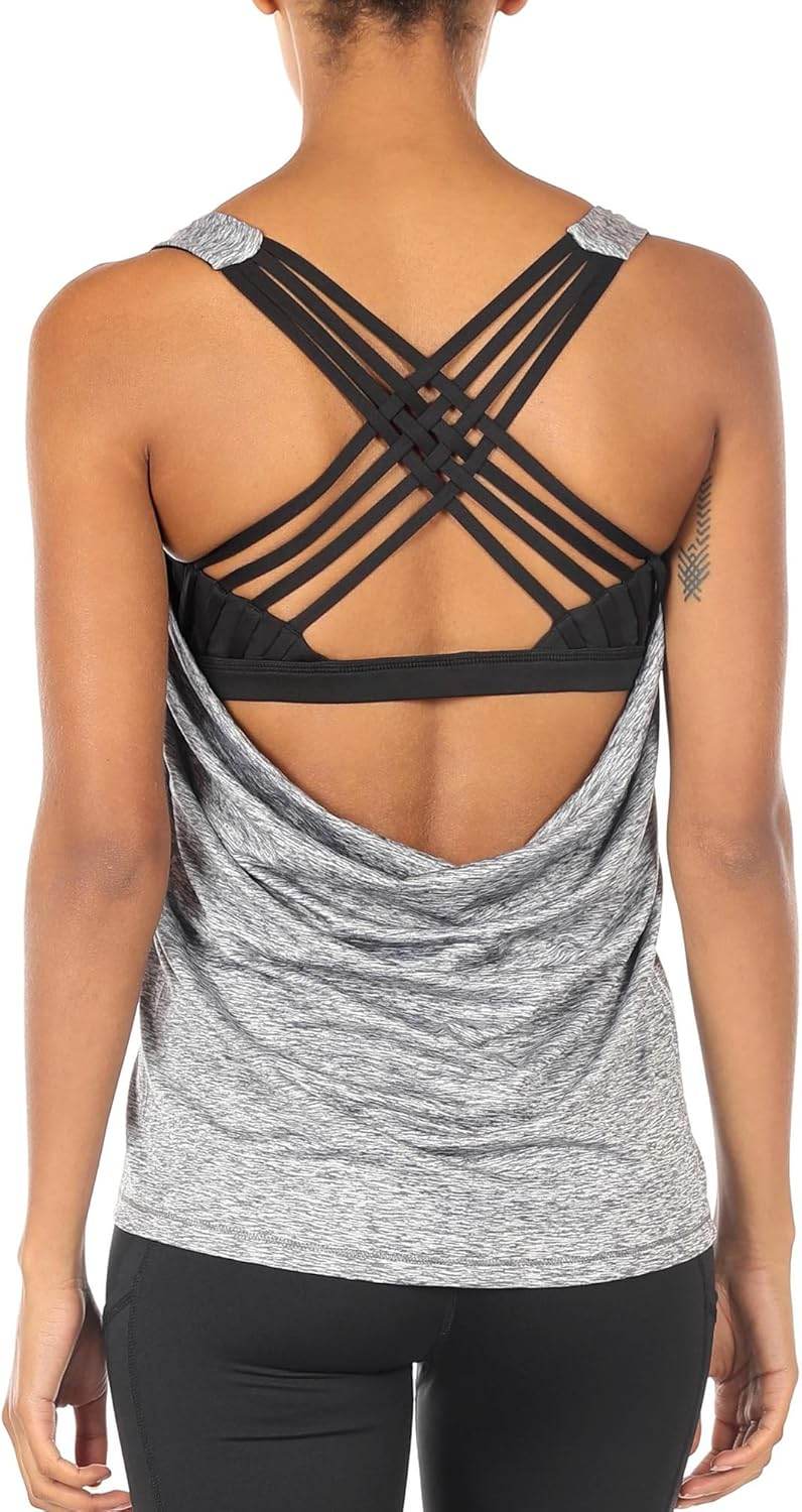 icyzone Women's Open Back Workout Athletic Yoga Tank Tops with Built in Bra - zenfulharmony.com