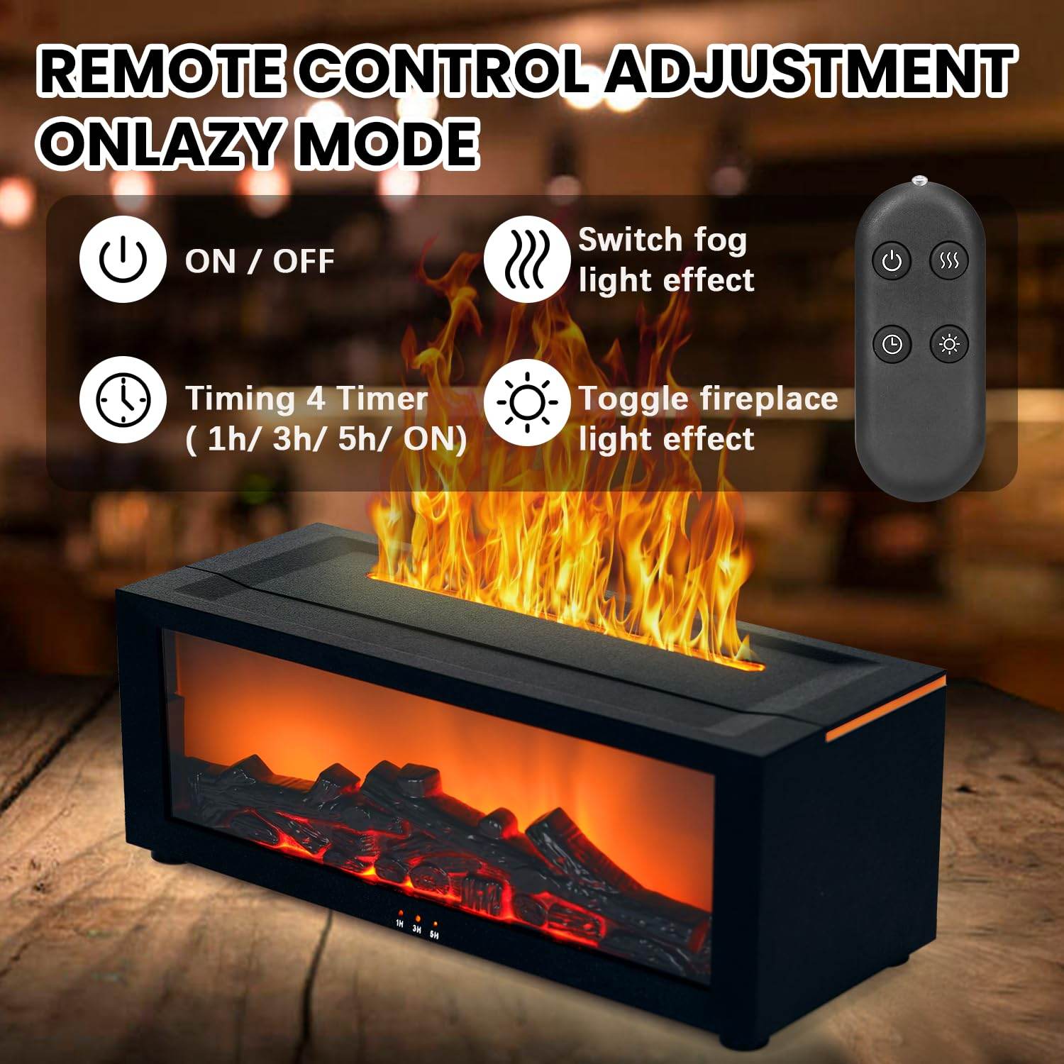 Fireplace Humidifier Diffuser, Mini Fireplace Diffusers for Essential Oils, 7 Colors Flame Diffuser with Remote, 150ml Bonfire Diffuser Cool Mist Humidifiers Aromatherapy Diffuser, Timer, Auto-Off - zenfulharmony.com
