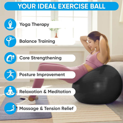 APEXUP Yoga Ball Exercise Ball, Pilates Ball, Anti Slip Stability Ball, Heavy Duty Gym Ball for Fitness, Balance, Core Workout, Physical Therapy - zenfulharmony.com