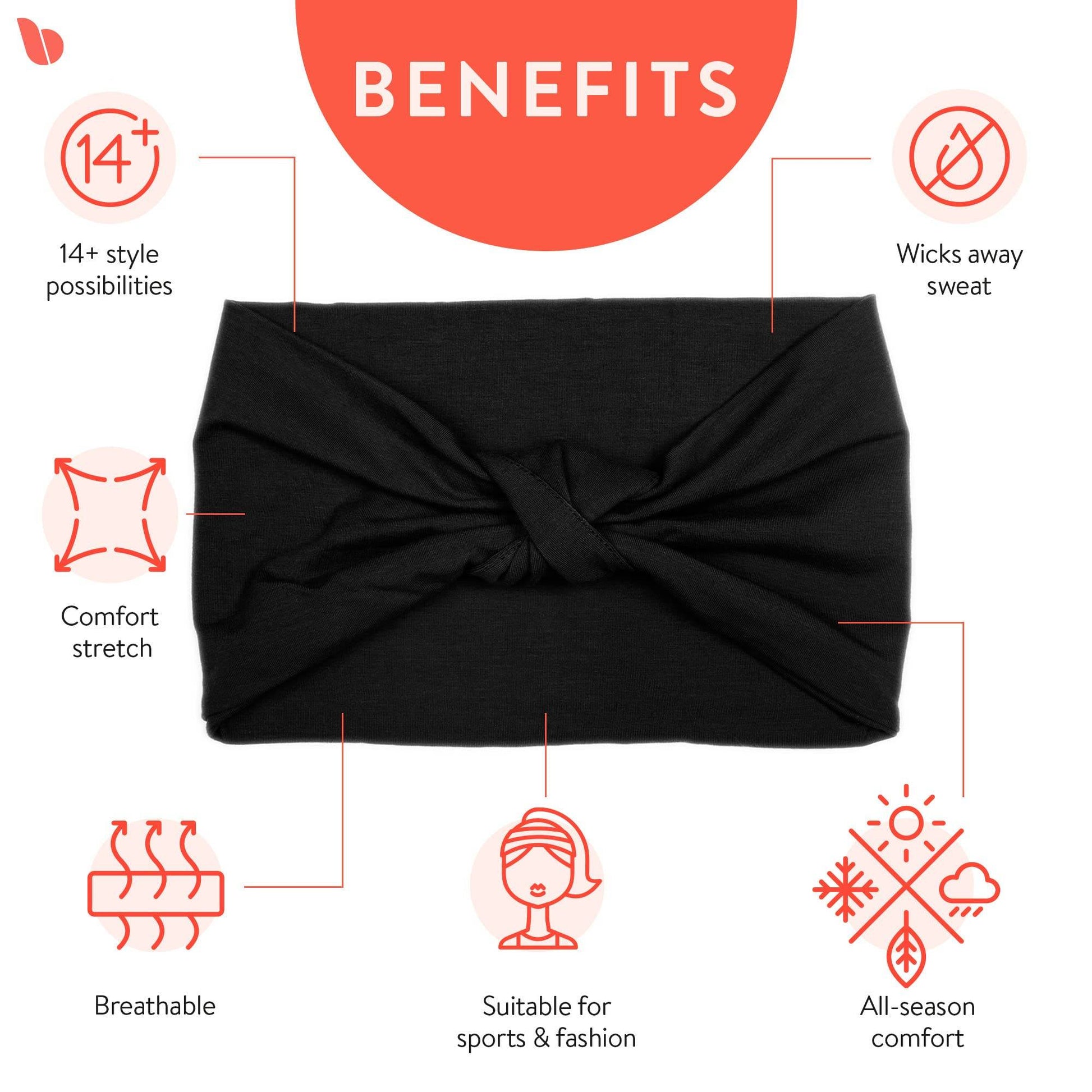 BLOM Non Slip Headbands - Wide Headbands for Women - Yoga Headbands for Women - Workout Headbands for Women - Wear for Fashion, Travel, or Running Multi Style - Gym Wrap - zenfulharmony.com