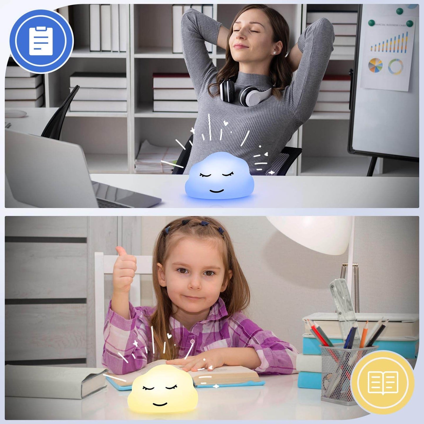 Breathing Lamp Guided Visual Meditation Tool for Mindfulness,Anxiety Relief&Calm Your Mind for Stress&Visual Relaxation and Restful Sleep,478 Seconds Breathing Rate Change 3 Colors,Gift for Kids - zenfulharmony.com