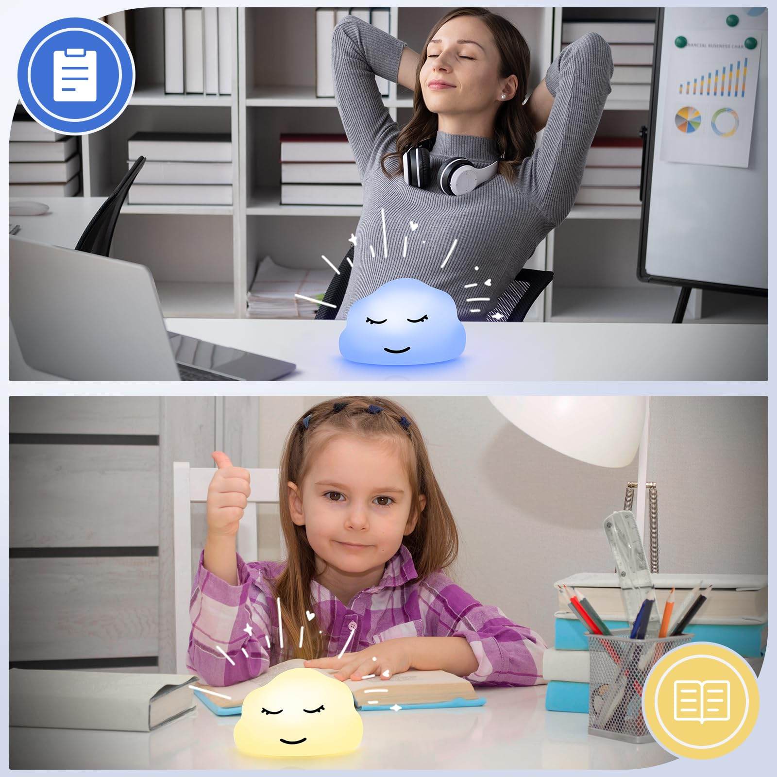 Breathing Lamp Guided Visual Meditation Tool for Mindfulness,Anxiety Relief&Calm Your Mind for Stress&Visual Relaxation and Restful Sleep,478 Seconds Breathing Rate Change 3 Colors,Gift for Kids - zenfulharmony.com