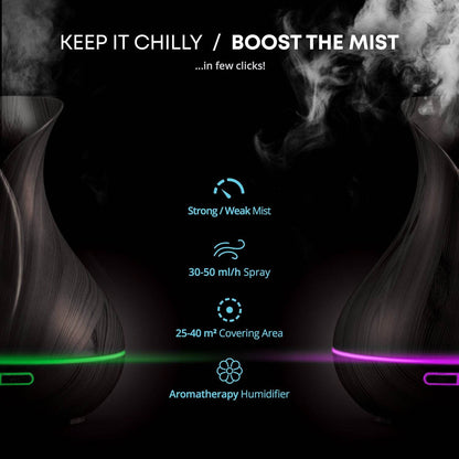 Smart WiFi Wireless Essential Oil Aromatherapy 400ml Ultrasonic Diffuser & Humidifier with Alexa & Google Home Phone App & Voice Control - Create Schedules - LED & Timer Settings Dark Brown - zenfulharmony.com