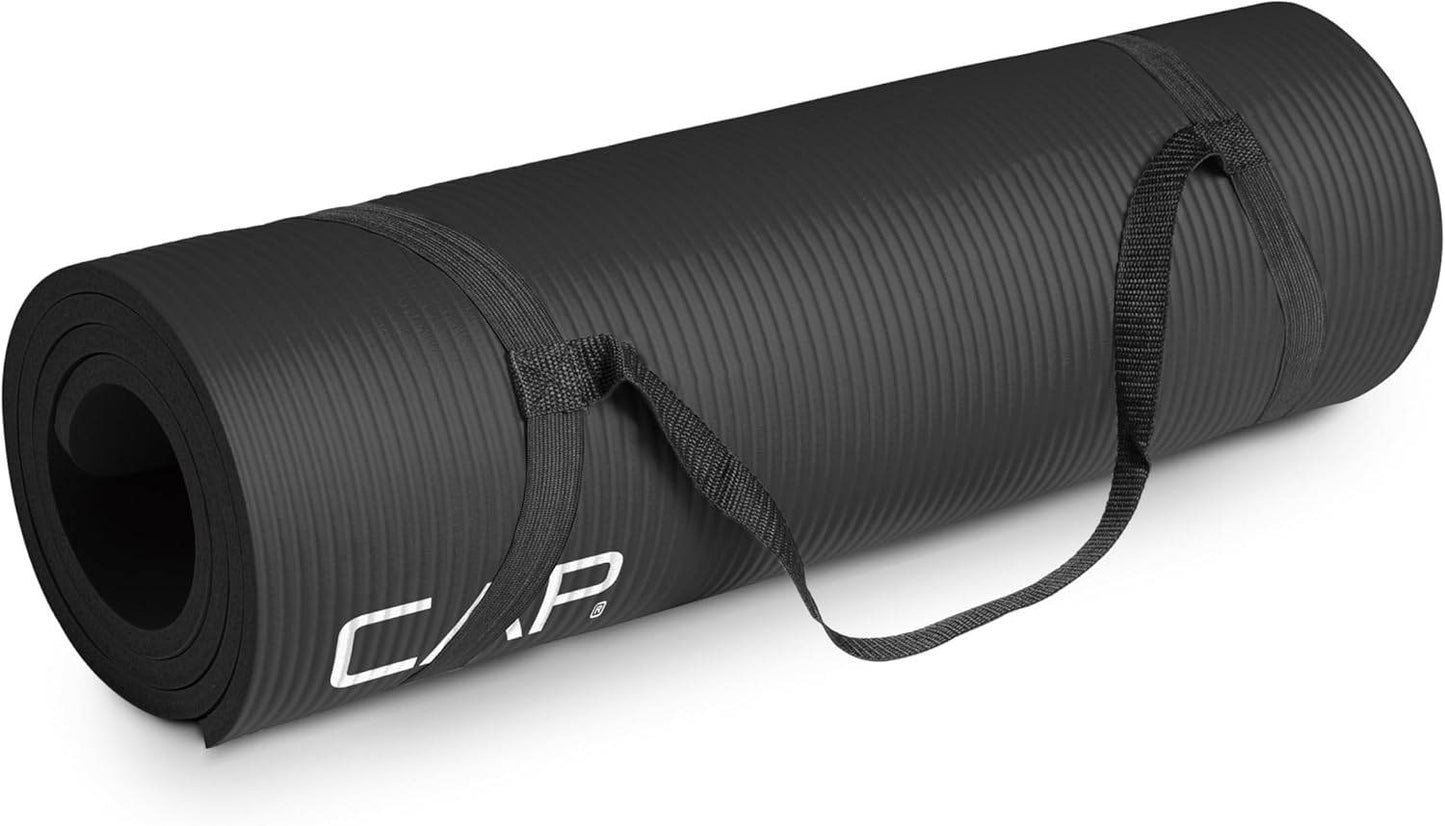CAP Barbell 1/2-Inch High Density Exercise Yoga Mat with Strap | Multiple Options - zenfulharmony.com