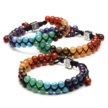 Top Plaza 7 Chakra Bracelet for Women Men Healing Crystals Bead Chakra Bracelet Yoga 6mm Stone Beads Bracelets Meditation Relax Anxiety Jewelry - zenfulharmony.com