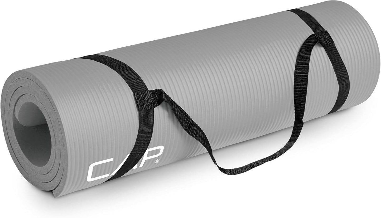 CAP Barbell 1/2-Inch High Density Exercise Yoga Mat with Strap | Multiple Options - zenfulharmony.com