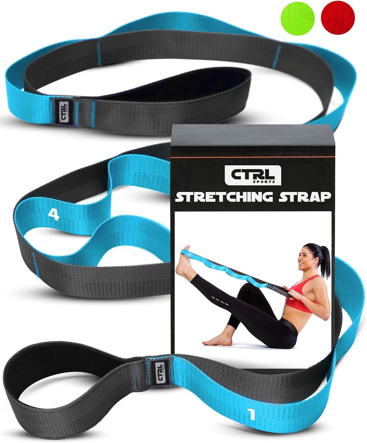 Stretching Strap with Loops - Non Elastic Stretch Band for Physical Therapy, Yoga Strap for Stretching Equipment, Stretch Bands for Exercise and Flexibility - Fascia, Hamstring & Leg Stretcher Belt - zenfulharmony.com