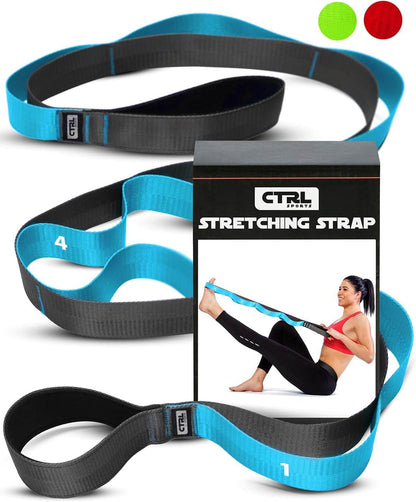 Stretching Strap with Loops - Non Elastic Stretch Band for Physical Therapy, Yoga Strap for Stretching Equipment, Stretch Bands for Exercise and Flexibility - Fascia, Hamstring & Leg Stretcher Belt - zenfulharmony.com