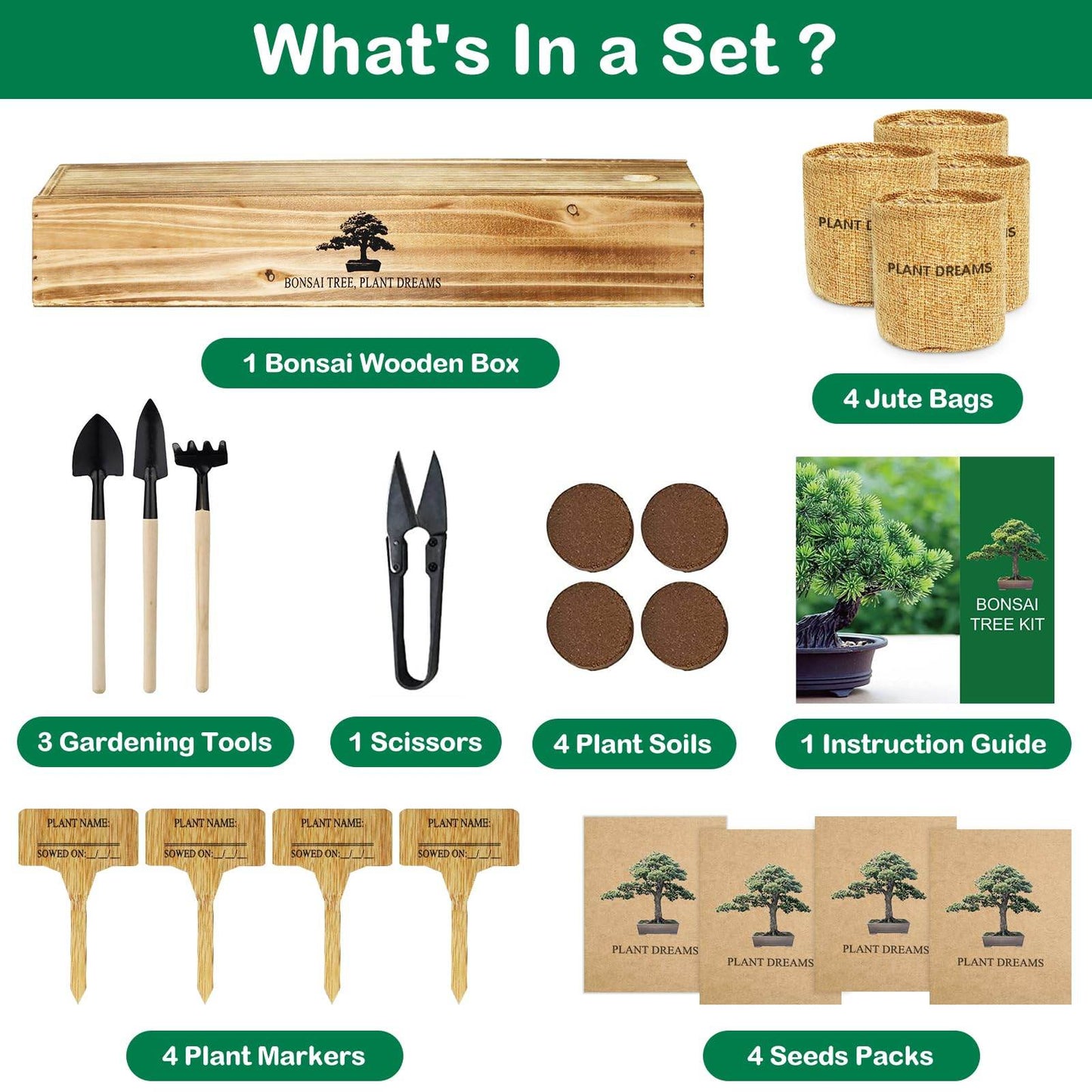 LUOJIBIE Bonsai Tree Kit, Complete Indoor Bonsai Starter Kit for Growing Bonsai Plants with Tools & Pots, Grow Bonsai Tree in Live Indoor, Plant Bonsai Kits, DIY Gardening Gifts for Men and Women - zenfulharmony.com