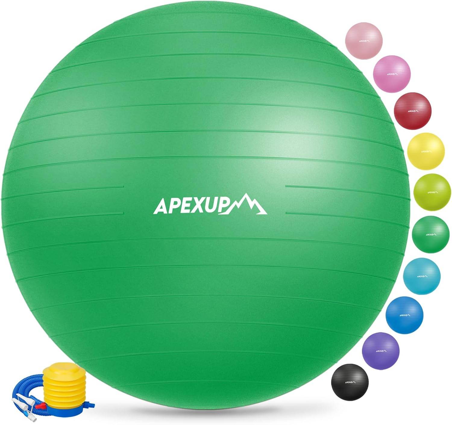 APEXUP Yoga Ball Exercise Ball, Pilates Ball, Anti Slip Stability Ball, Heavy Duty Gym Ball for Fitness, Balance, Core Workout, Physical Therapy - zenfulharmony.com