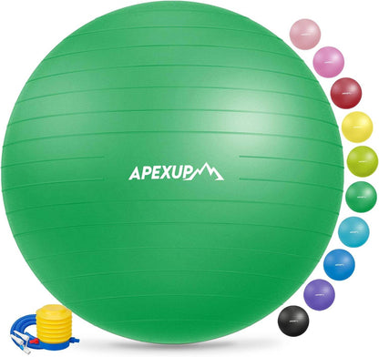 APEXUP Yoga Ball Exercise Ball, Pilates Ball, Anti Slip Stability Ball, Heavy Duty Gym Ball for Fitness, Balance, Core Workout, Physical Therapy - zenfulharmony.com