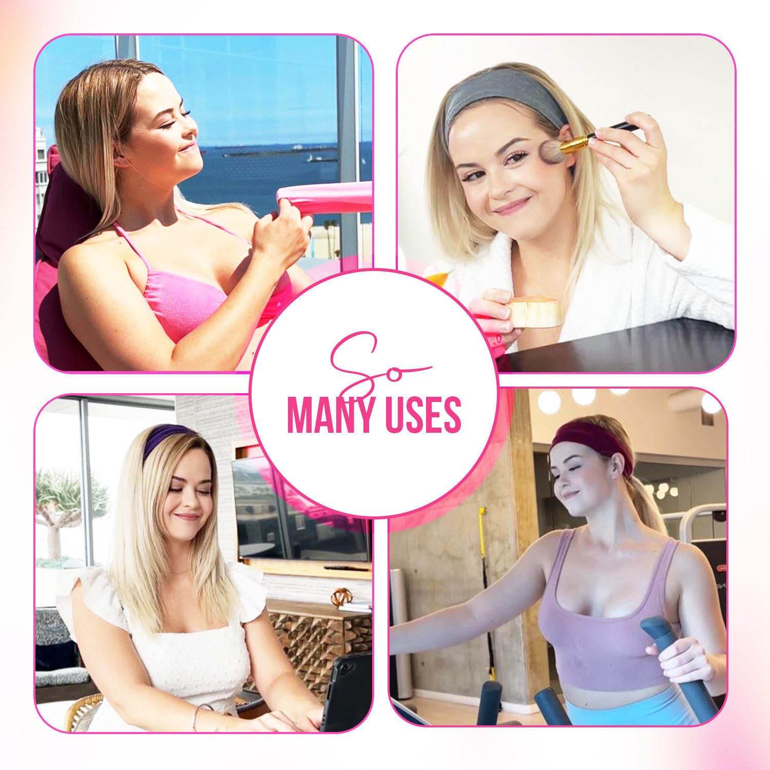 Styla Hair Headbands for Women Stretch Fashion Headbands 10 Pack Non-Slip Head Wraps Great for Spa, Sports, Yoga, Pilates, Running, Gym Headband, Workouts (Variety) - zenfulharmony.com