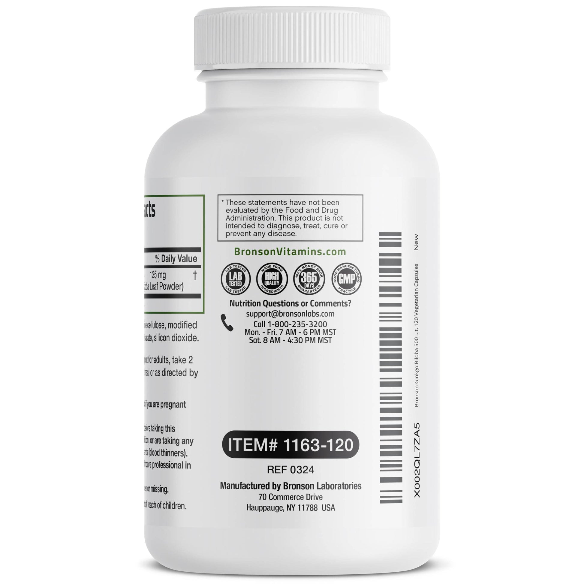 Bronson Ginkgo Biloba Extra Supports Brain Function & Memory Support, 120 Vegetarian Capsules - zenfulharmony.com