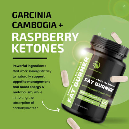 Green Tea Weight Loss Pills with Green Coffee Bean Extract | 45% EGCG | Belly Fat Burner, Metabolism Booster, & Appetite Suppressant for Women & Men | Vegan, Gluten-Free Supplement | 60 Capsules - zenfulharmony.com