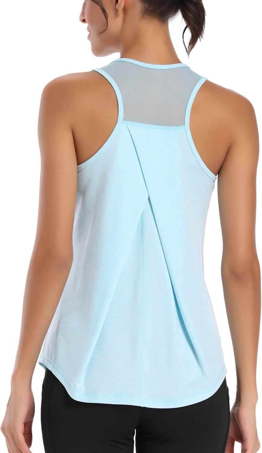 Aeuui Womens Workout Tops for Women Racerback Tank Tops Mesh Yoga Shirts Athletic Running Tank Tops Sleeveless Gym Clothes - zenfulharmony.com