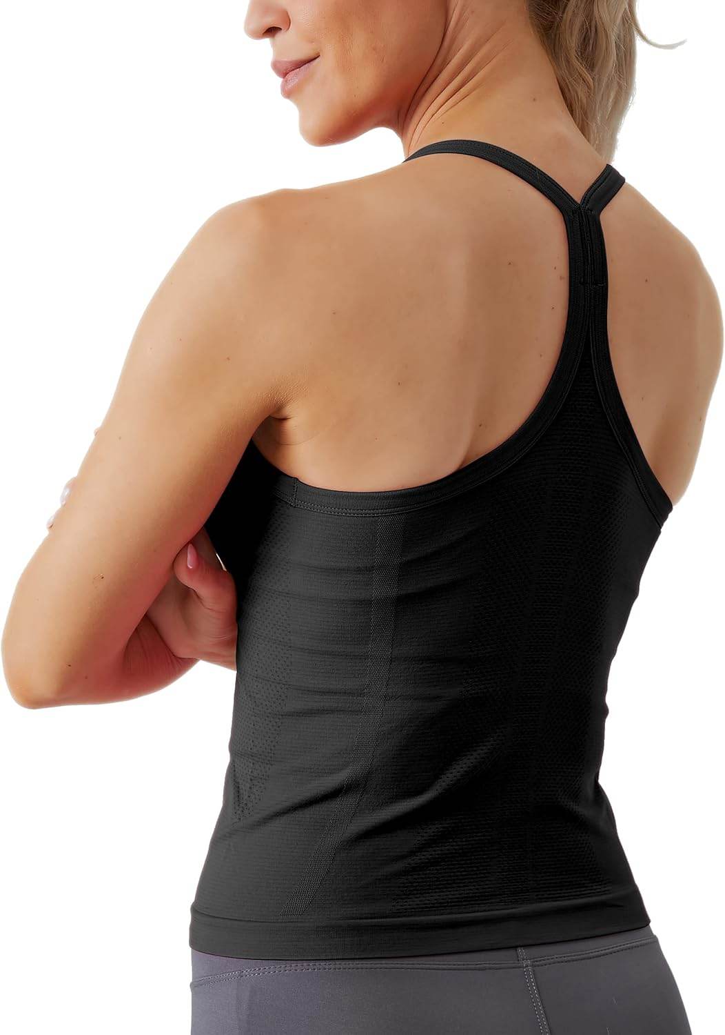 MathCat Workout Tank Tops for Women with Built in Bra, Sleeveless Gym Tops Seamless Racerback Athletic Yoga Shirts - zenfulharmony.com