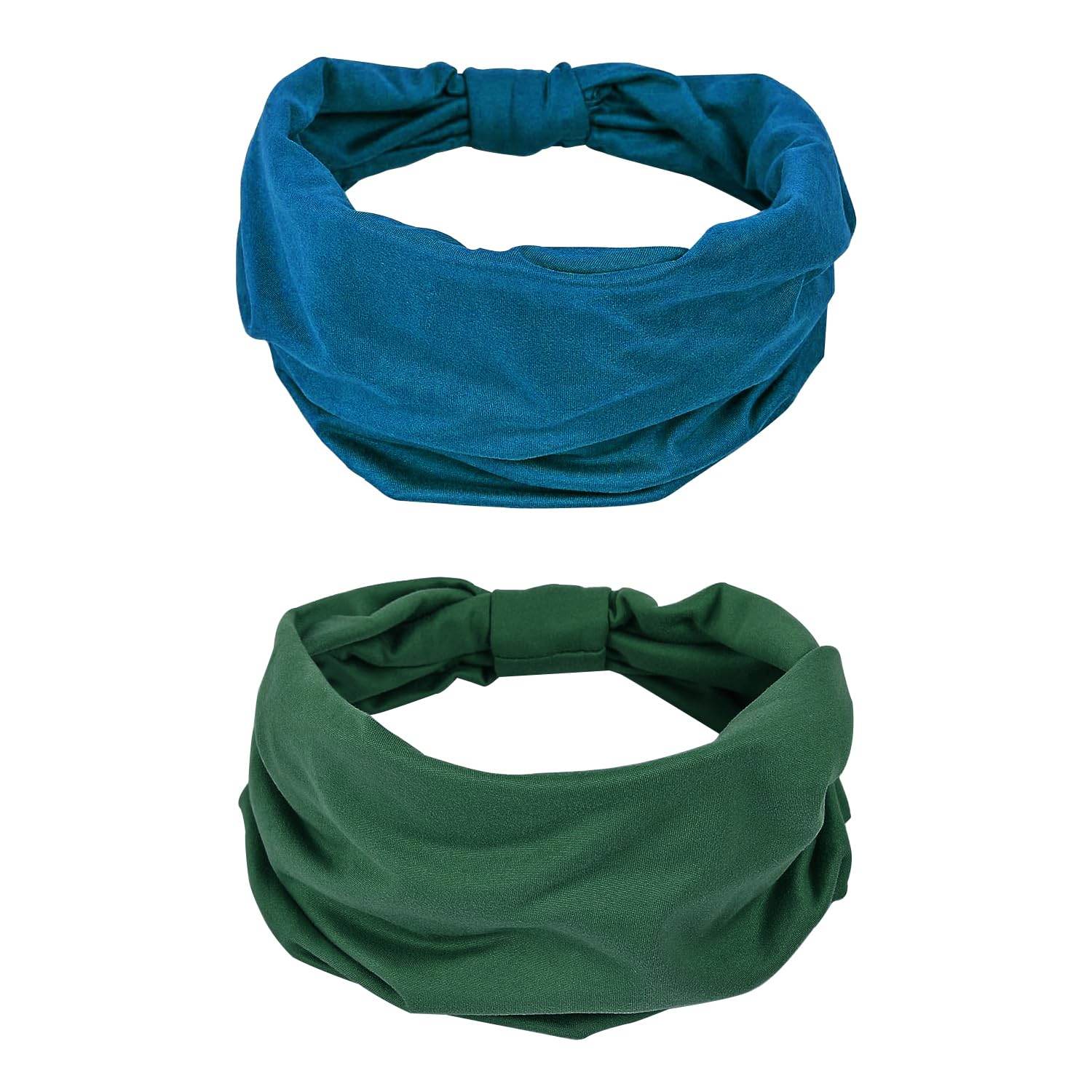 GILI 6 Pack Wide Headbands for Women Non Slip Soft Elastic Hair Bands Yoga Running Sports Workout Gym Head Wraps, Knotted Cotton Cloth African Turbans Bandana (with 6 Pcs Hair Ties) - zenfulharmony.com