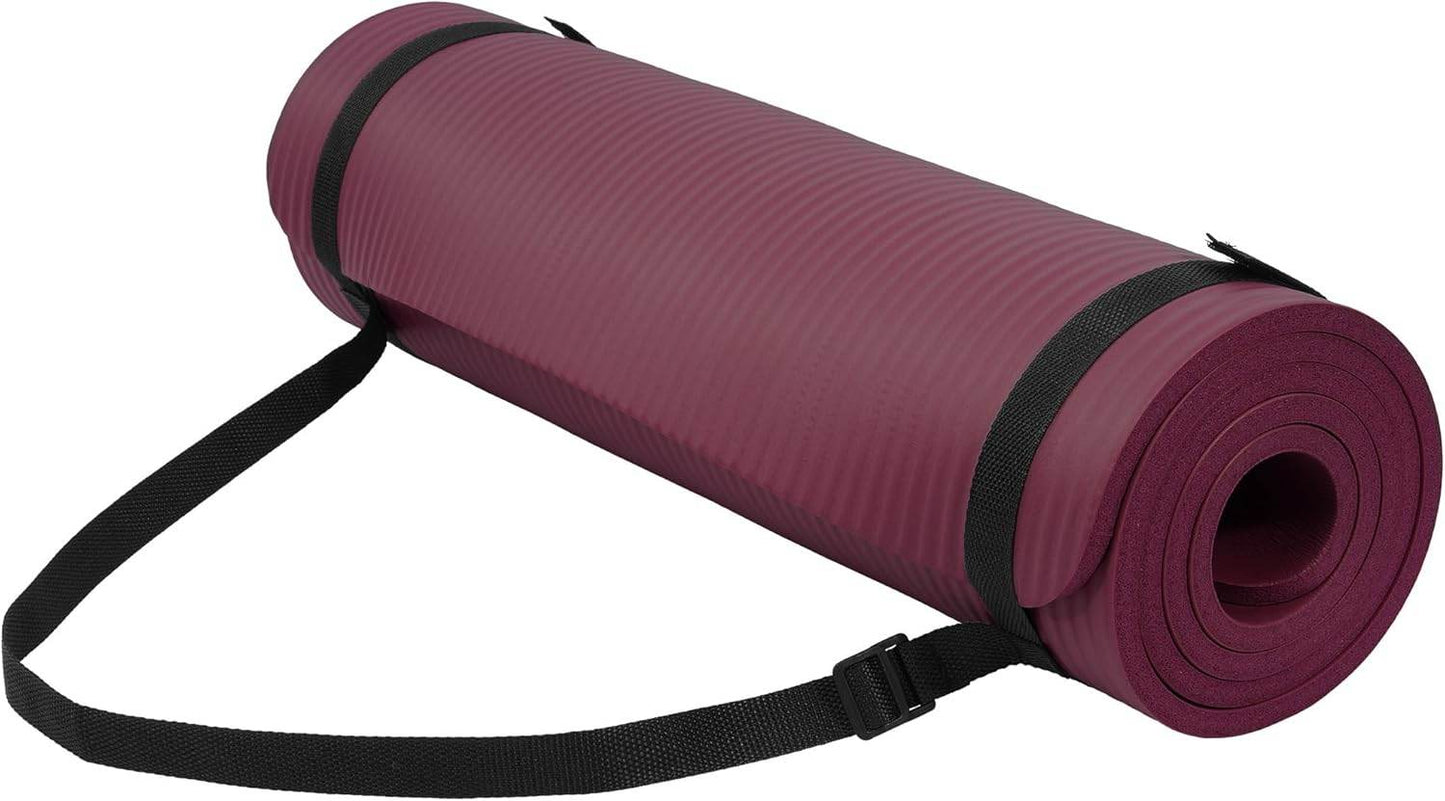Yoga Mat, 1/2-Inch Extra Thick High Density Exercise Mat, Anti-Tear Exercise Yoga Mat with Carrying Strap, Suitable for Various Yoga Exercises - zenfulharmony.com