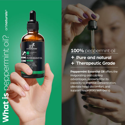 artnaturals Peppermint Essential Oil (4.0 Fl Oz / 118ml) - 100% Pure Undiluted Premium Therapeutic Grade Mentha Peperita - Fresh Mint for Hair Growth and Skin - Aromatherapy Oil for Diffuser - zenfulharmony.com