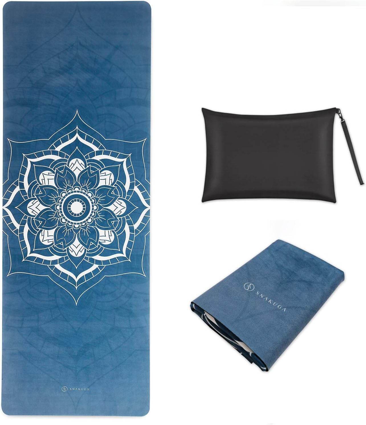 Travel Yoga Mat, Non Slip Exercise Suede Mat with Carry Bag, All-Purpose Fitness Mat with High Density Anti-Tear Surface for Women, Ideal for Pilates Workout (72'' x 26'' x 1.5mm Thick) - zenfulharmony.com