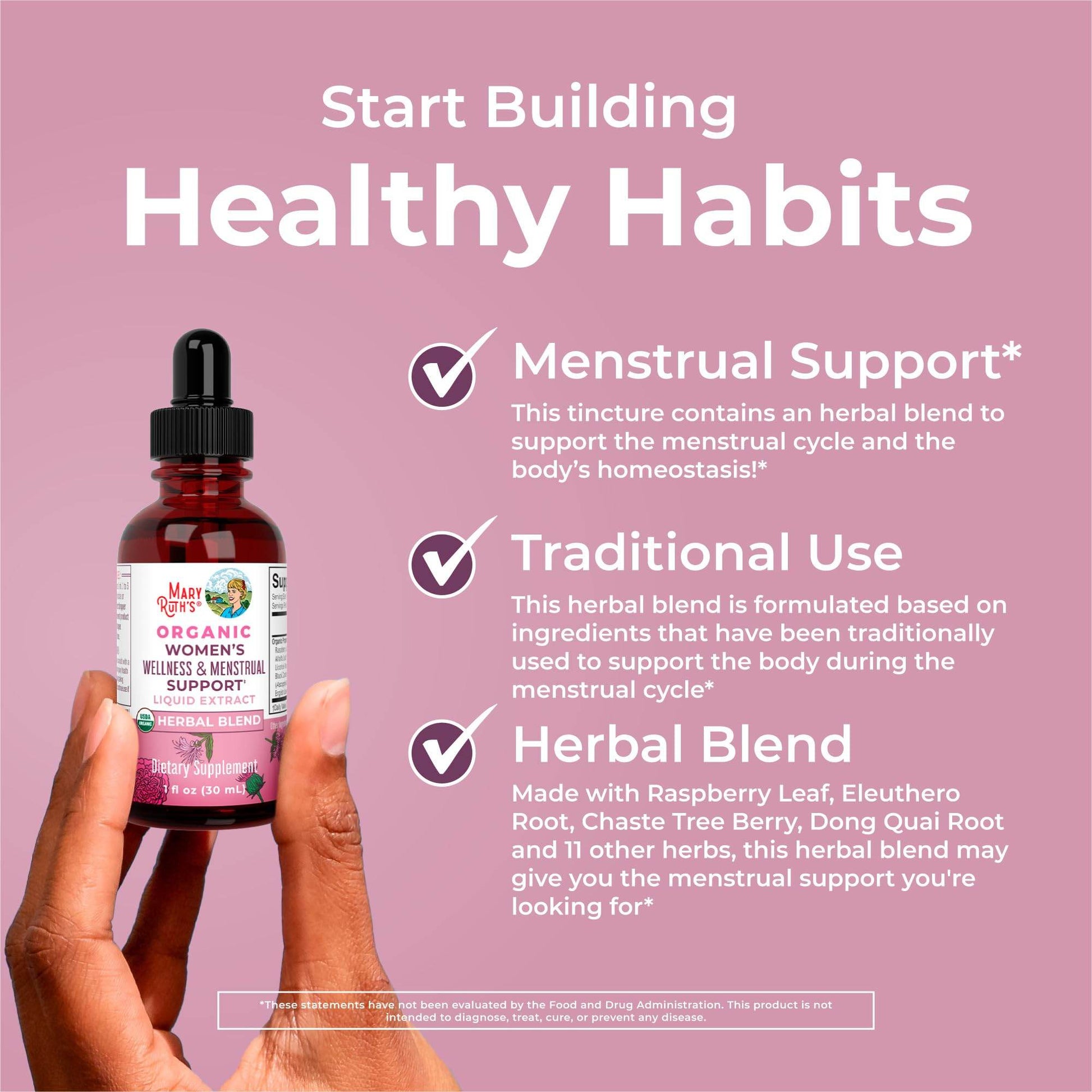 MaryRuth Organics USDA Organic Women's Wellness Liquid Herbal Supplements | Includes Stinging Nettle, Raspberry Leaf, Eleuthero Root, Chaste Tree Berry | Menstrual Support | Non-GMO, Vegan - zenfulharmony.com