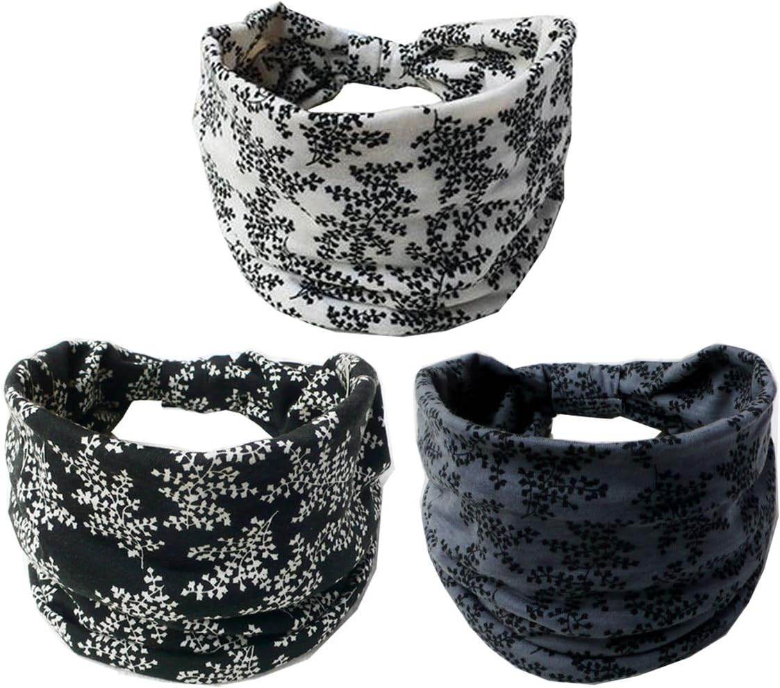 K-Elewon 3 Pack Women Wide Elastic Head Wrap Headband Sports yoga Hair Band - zenfulharmony.com