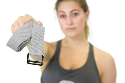Gradient Fitness Yoga Strap, Friction-Less Easy-Feed Buckle, Yoga Straps for Stretching, Super Soft Cotton/Polyester Blend Webbing, Yoga band, Free eGuide. (8 Feet) Gray - zenfulharmony.com