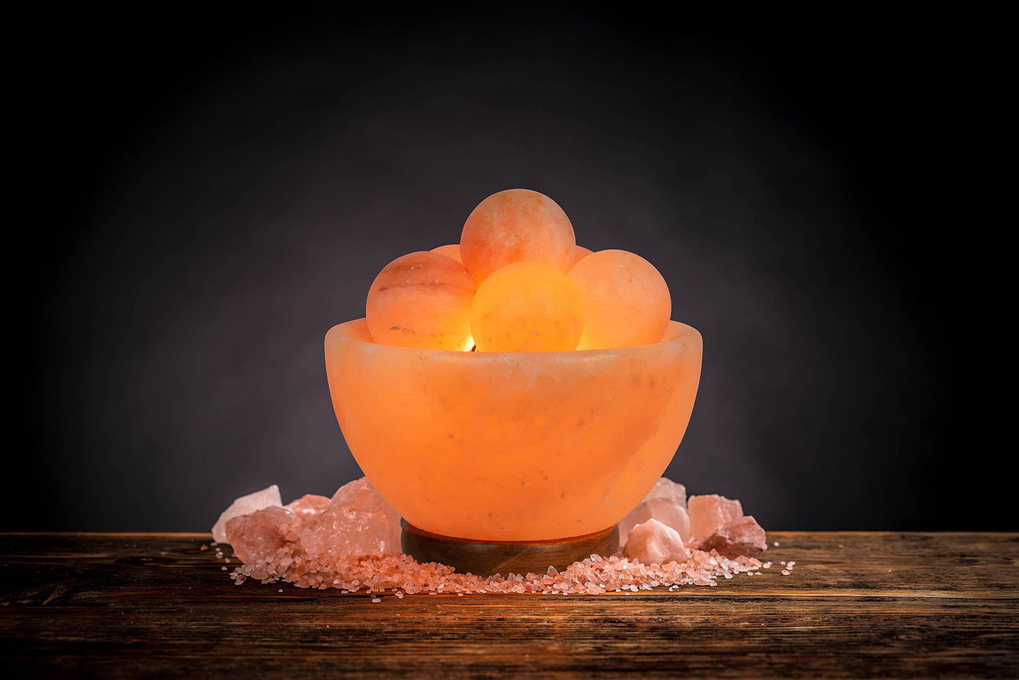 Spantik Himalayan Fire Bowl Salt Lamp with 6 Massage Balls Premium Quality Authentic from Pakistan - zenfulharmony.com