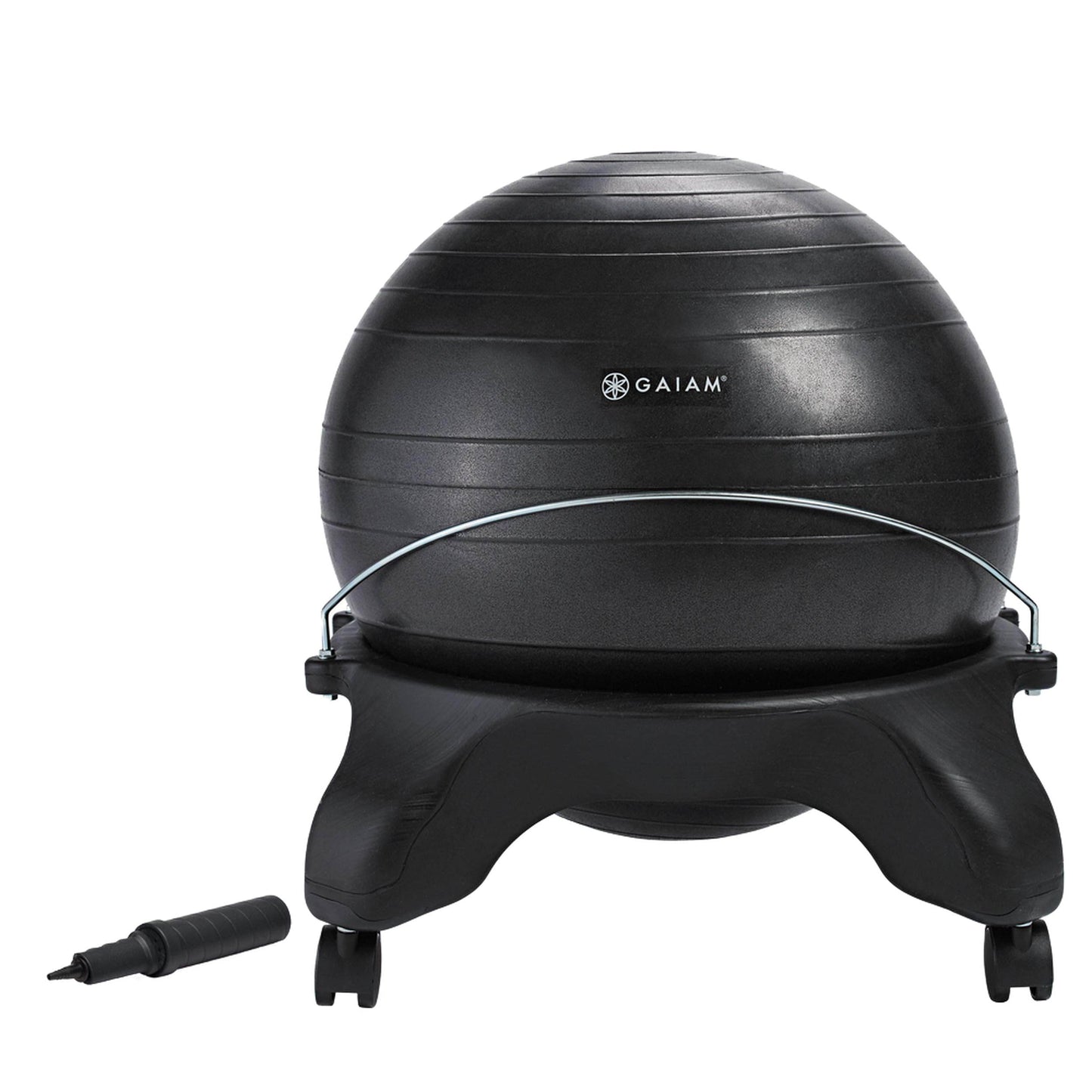 Gaiam Classic Backless Balance Ball Chair – Exercise Stability Yoga Ball Premium Ergonomic Chair for Home and Office Desk with Air Pump, Exercise Guide and Satisfaction Guarantee, Charcoal - zenfulharmony.com