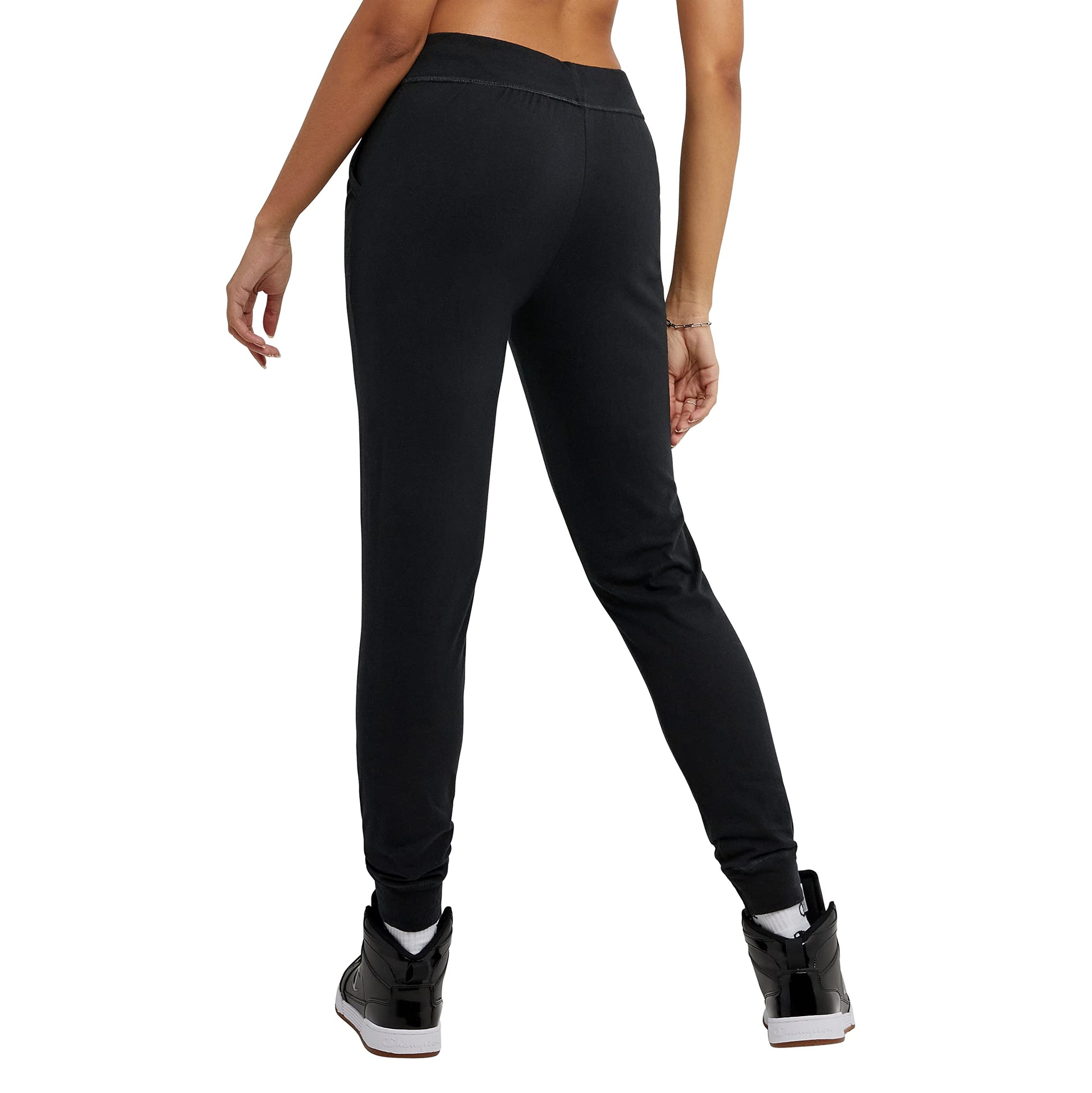 Champion Joggers, Lightweight, Comfortable Jersey Lounge Pants for Women, 29", Black, Medium - zenfulharmony.com