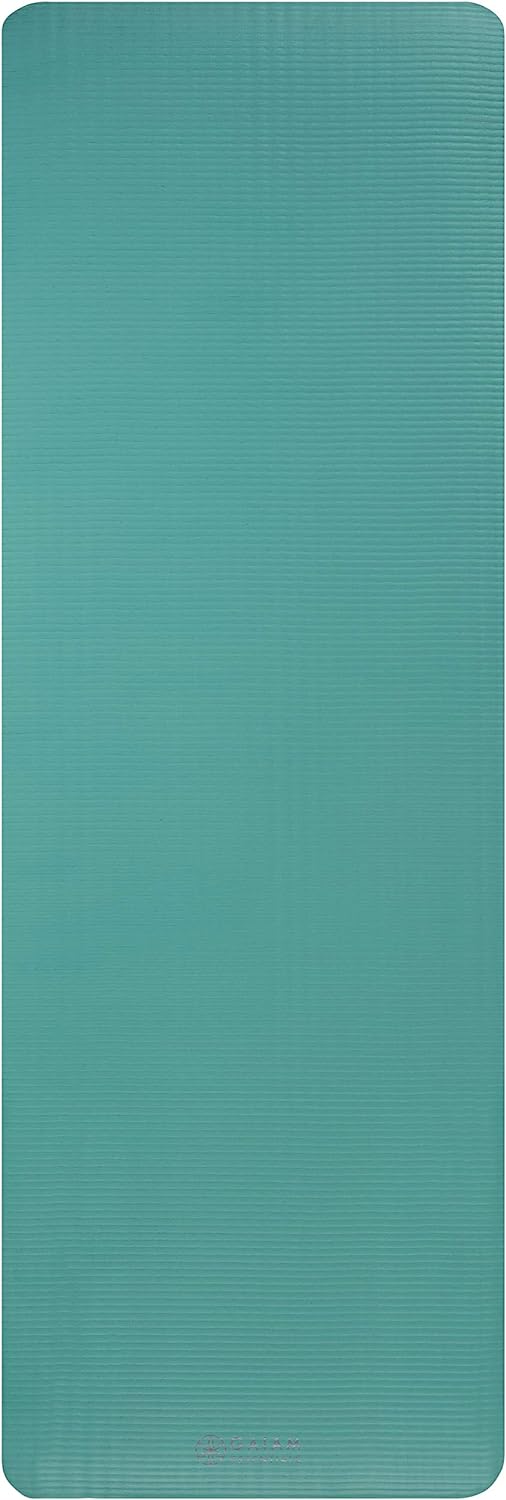 Gaiam Essentials Thick Yoga Mat Fitness & Exercise Mat with Easy-Cinch Yoga Mat Carrier Strap, 72"L x 24"W x 2/5 Inch Thick - zenfulharmony.com