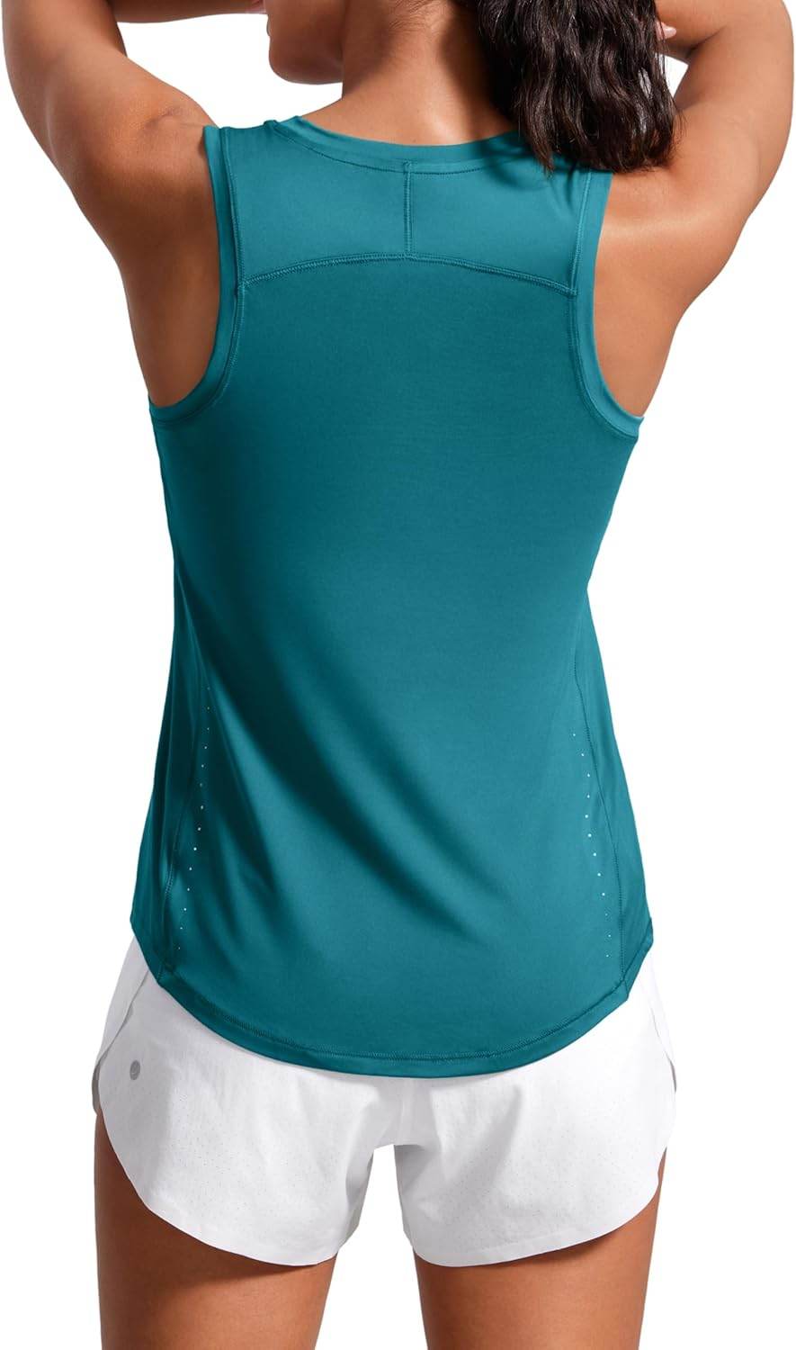 CRZ YOGA Lightweight Racerback Tank Tops for Women High Neck Workout Athletic Running Sleeveless Shirts - zenfulharmony.com