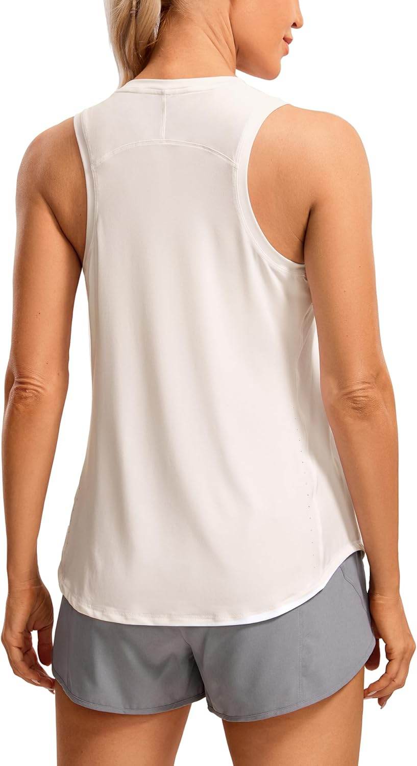 CRZ YOGA Lightweight Racerback Tank Tops for Women High Neck Workout Athletic Running Sleeveless Shirts - zenfulharmony.com
