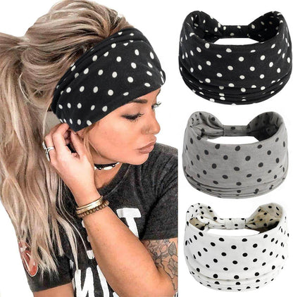 K-Elewon 3 Pack Women Wide Elastic Head Wrap Headband Sports yoga Hair Band - zenfulharmony.com