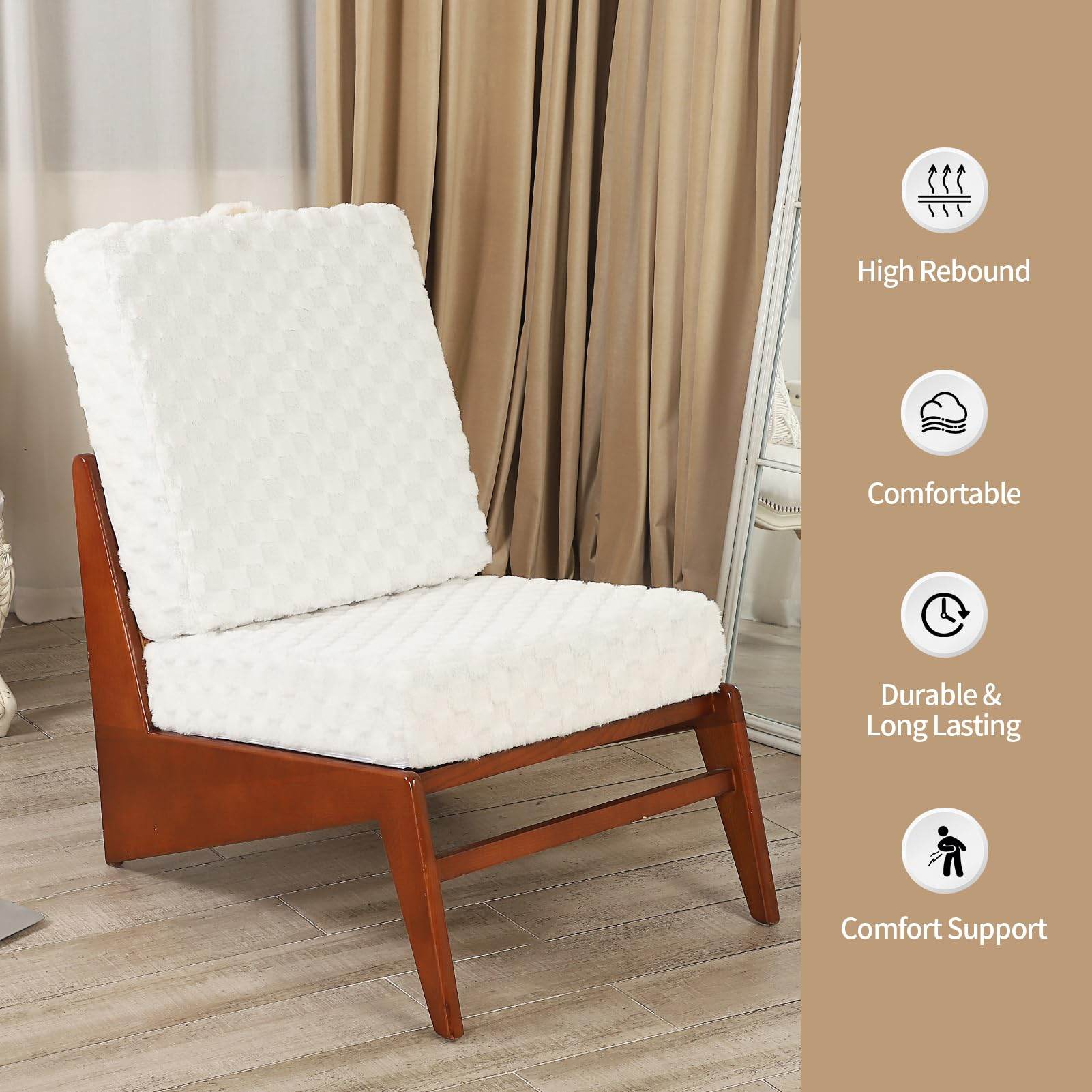 LOVMOC 22 inches Meditation Floor Pillow, 2 Pack Square Large Floor Cushions for Adults, Thick Memory Foam Seat Cushions for Yoga, Living Room, Sofa, Tatami, Cream - zenfulharmony.com