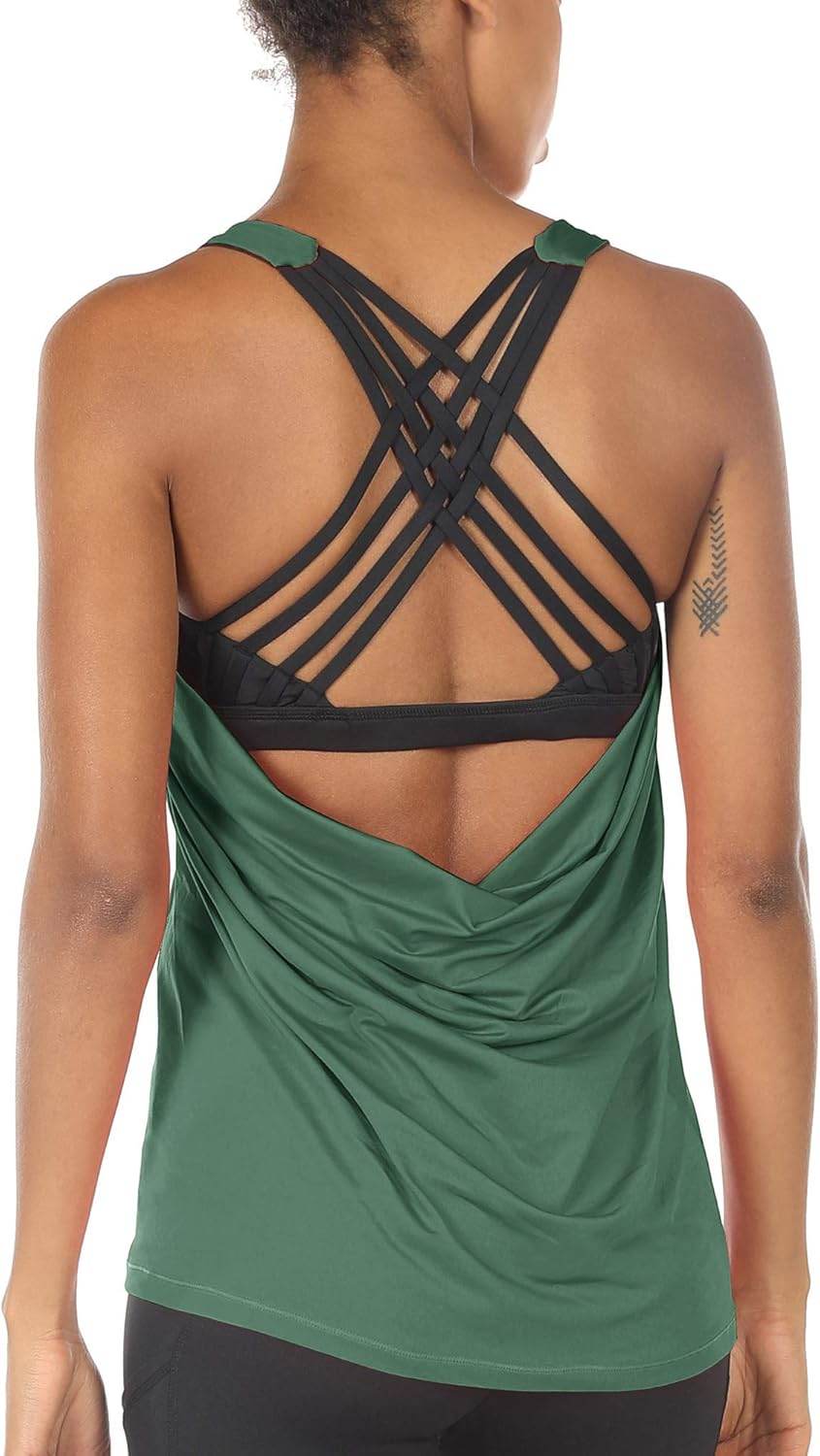 icyzone Women's Open Back Workout Athletic Yoga Tank Tops with Built in Bra - zenfulharmony.com
