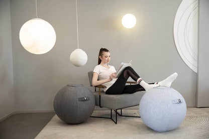 YOGIVO Sitting Ball Chair, Yoga Ball Chair Exercise Ball Chair for Home Office Desk, Stability Ball for Fitness & Pilates, Ergonomic Balance Ball Seat with Cover and Pump - zenfulharmony.com
