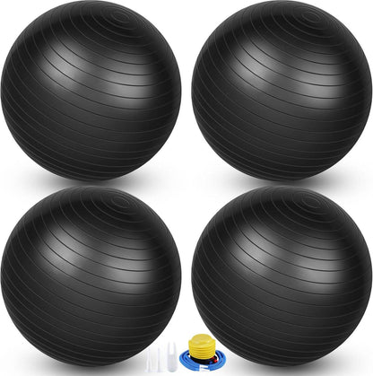 Leyndo 4 Pcs 26 Inch Yoga Exercise Ball Pilates Pregnancy Birthing Fitness Ball with Quick Pump Anti Burst for Improved Posture, Balance, Yoga, Pilates, Training - zenfulharmony.com