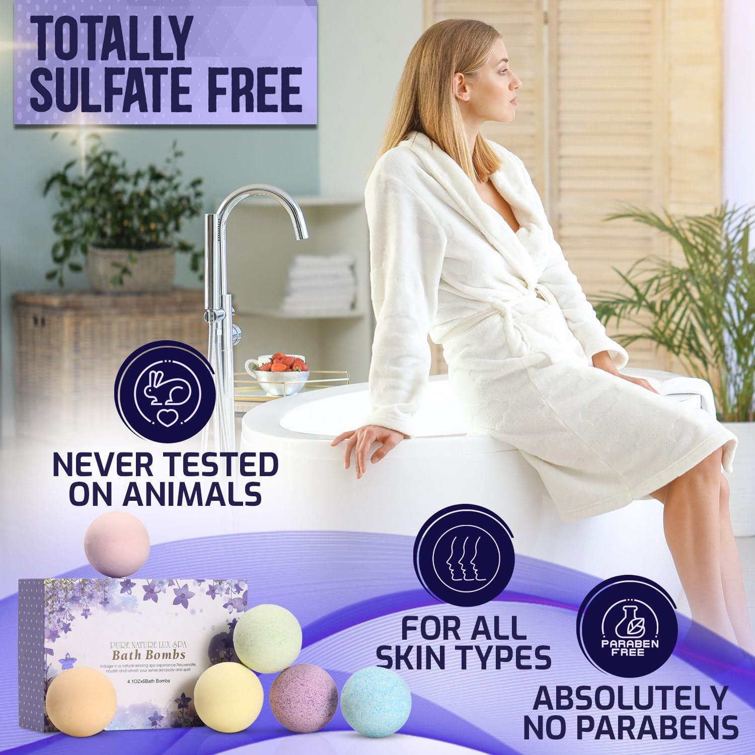 Bath Bombs Gift Set - Ultra Bubble XXL Fizzies (6 x 4.1 oz) with Natural Dead Sea Salt Cocoa and Shea Essential Oils, The Best Birthday Gift Idea for Her/Him, Wife, Girlfriend, Women, Kids - zenfulharmony.com