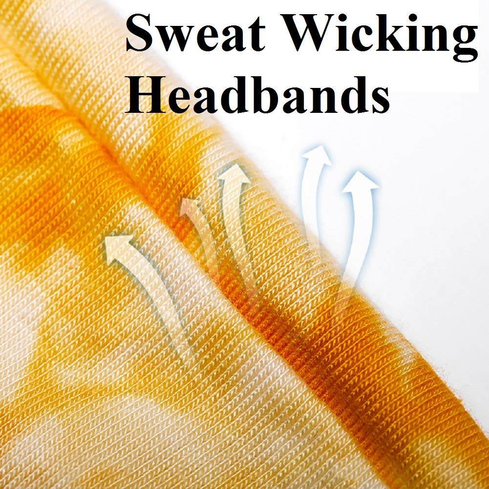 Huachi Women's Headbands for Yoga, Workout, Exercise - 6Pcs Elastic Hair Bands for Women's Hair - Tie Dye Bandeau Headband Sweatbands - Comfy Material - Upgraded Design - One Size - Black - zenfulharmony.com